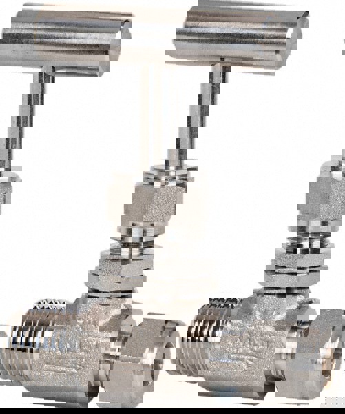 Needle Valve: Round Knob Handle, Straight, 1/4 x 3/8